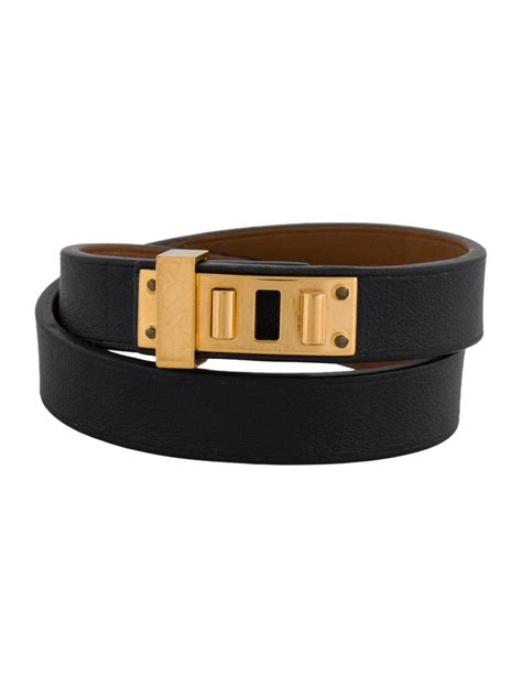 Mini Dog Double Tour Leather Wrap Bracelet 